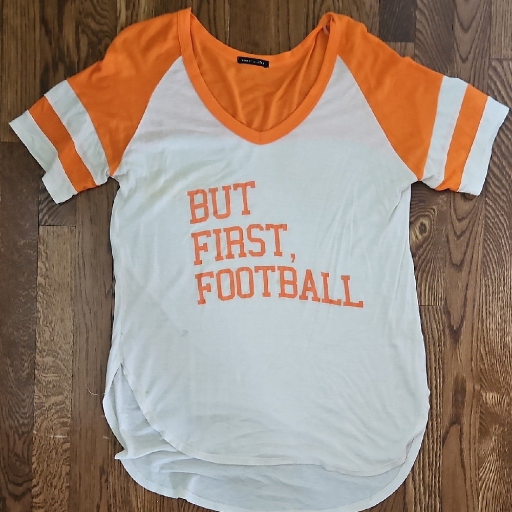 Sweet Claire Orange and White Graphic Tee